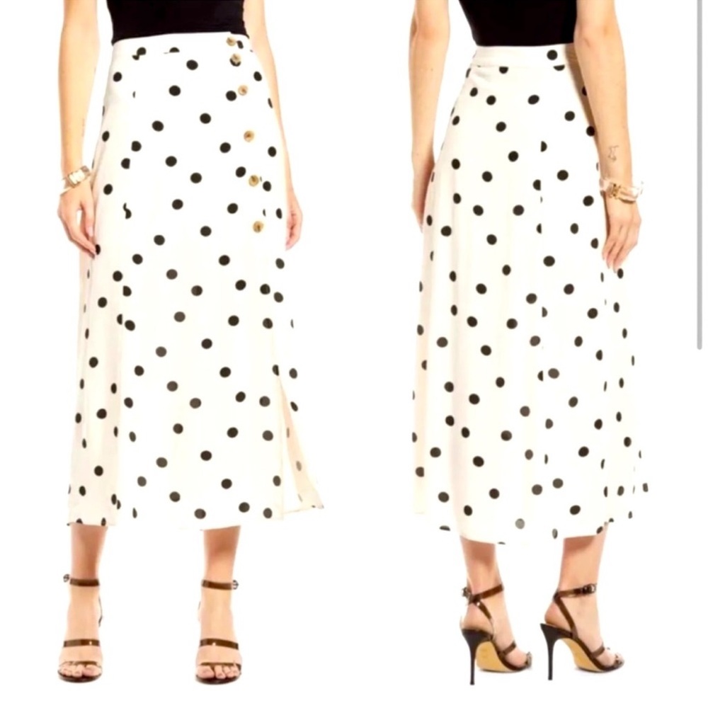 Something Navy Polka Dot Skirt XS